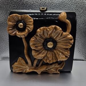 Timmy Woods Flower Purse Acacia Wood Bag Beverly Hills
